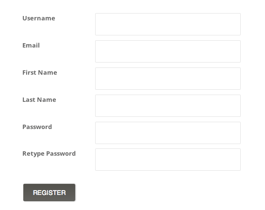 Front-end user registration