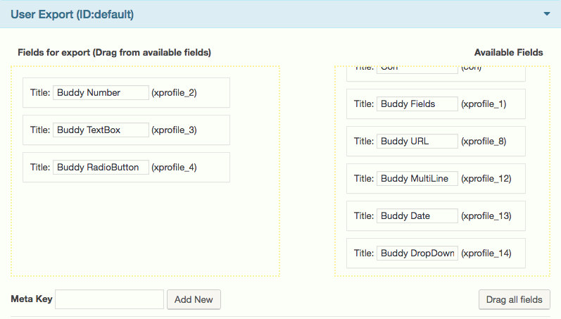 img-02: BuddyPress xProfile Export Users