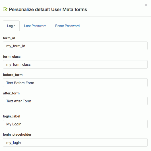 personalize default login form