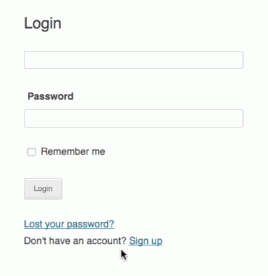 WordPress login page