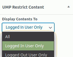 Option of restrict content for specific users features