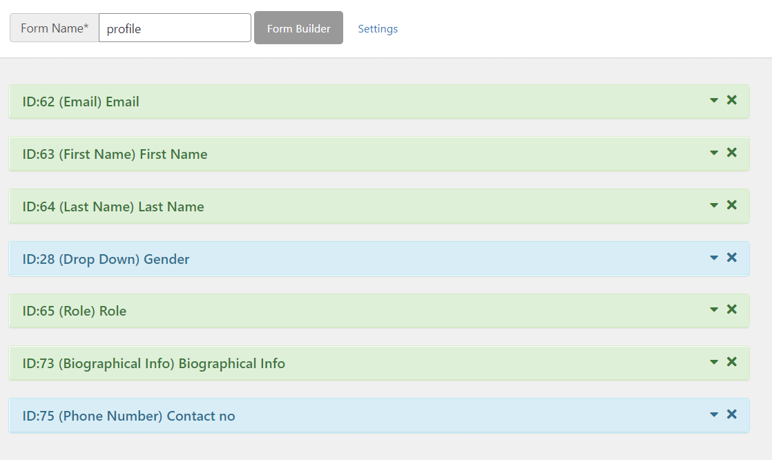 public profile shortcode